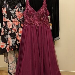 Elegant Purple Beaded Gown